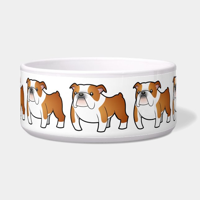 Cartoon Bulldog Voerbakje (Voorkant)