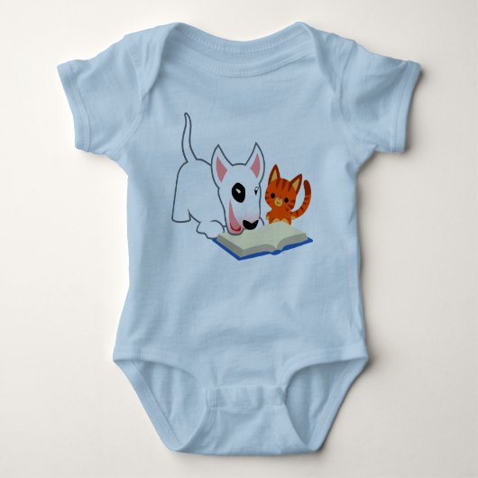 Cartoon Bullie en Kat met Baby Romper (Voorkant)