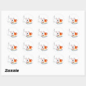 Cartoon Bullie en Kat met Boek Sticker (Vel)