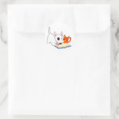 Cartoon Bullie en Kat met Boek Sticker (Tas)