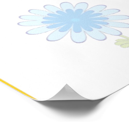 Cartoon Bumble Bee. and Flowers Poster (Hoek)