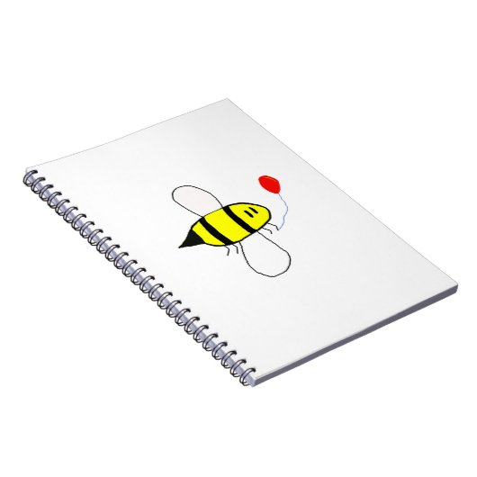 Cartoon Bumblebee met ballon Notitieboek (Rechterzijde)