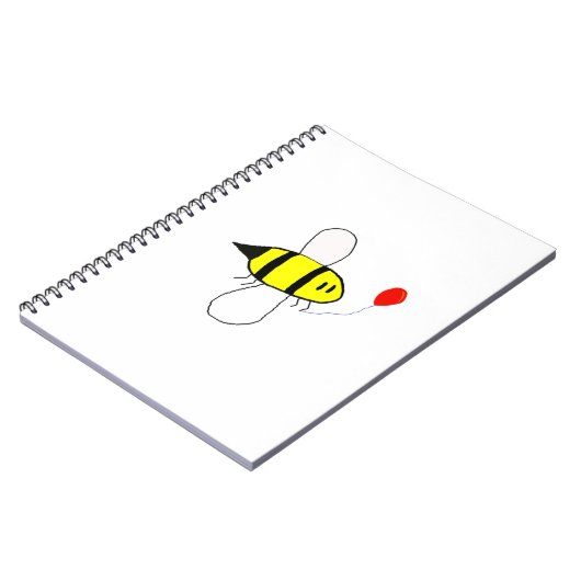 Cartoon Bumblebee met ballon Notitieboek (Linkerzijde)