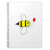 Cartoon Bumblebee met ballon Notitieboek (Voorkant)