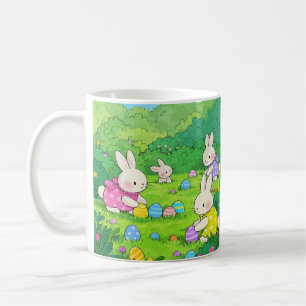 Cartoon Bunnies Paaseieren Koffiemok