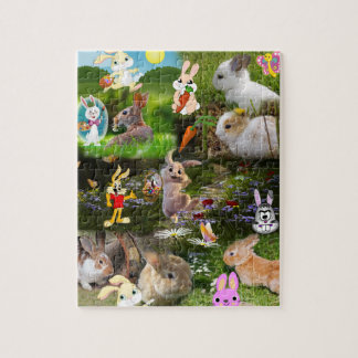 Cartoon Bunny / Baby konijn Jigzaag Puzzle voor ki Legpuzzel