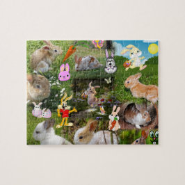 Cartoon Bunny / Baby konijn Jigzaag Puzzle voor ki Legpuzzel