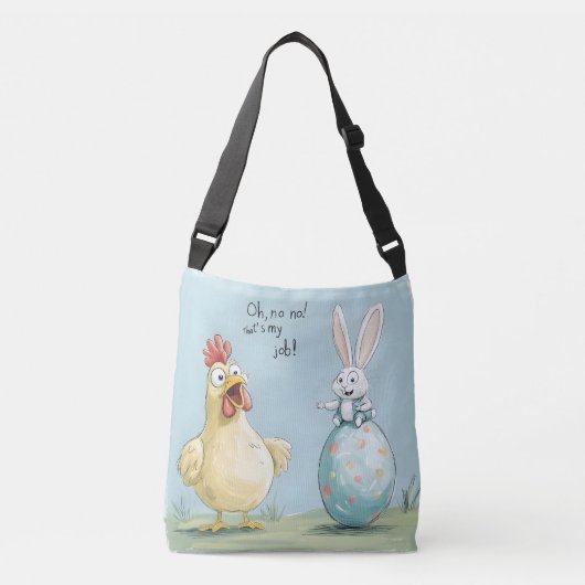 Cartoon Bunny Chick Egg Easter Fun Crossbody Tas (Voorkant)