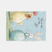 Cartoon Bunny Chick Egg Easter Fun Fleece Deken (Voorkant (Horizontaal))