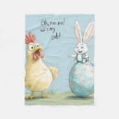 Cartoon Bunny Chick Egg Easter Fun Fleece Deken (Voorkant)