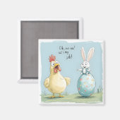 Cartoon Bunny Chick Egg Easter Fun Magneet (Voorkant / Achterkant)