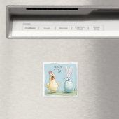 Cartoon Bunny Chick Egg Easter Fun Magneet (Insitu (Vaatwasser))