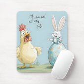 Cartoon Bunny Chick Egg Easter Fun Muismat (Met muis)