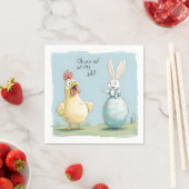 Cartoon Bunny Chick Egg Easter Fun Servet (Insitu)