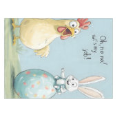 Cartoon Bunny Chick Egg Easter Fun Tafelkleed (Voorkant (Horizontaal))