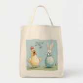 Cartoon Bunny Chick Egg Easter Fun Tote Bag (Voorkant)