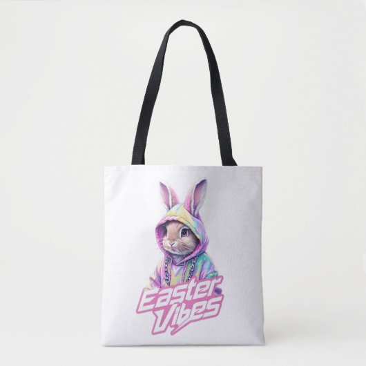 Cartoon bunny Easter Vibes Art Tote Bag (Voorkant)