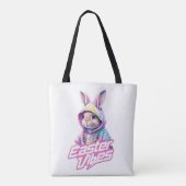 Cartoon bunny Easter Vibes Art Tote Bag (Achterkant)