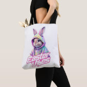 Cartoon bunny Easter Vibes Art Tote Bag (Dichtbij)