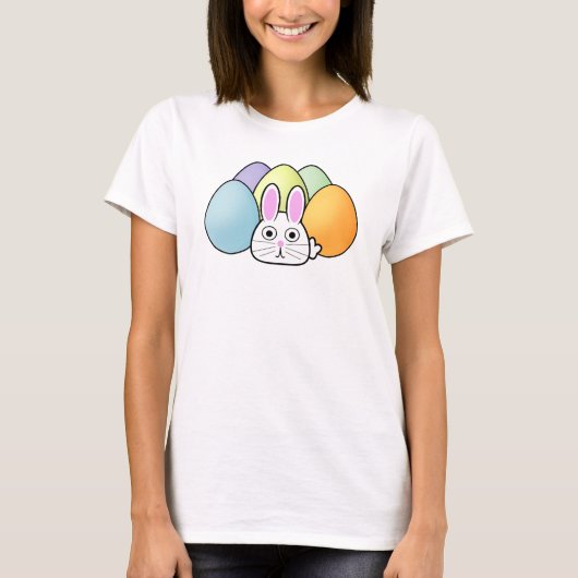 Cartoon Bunny met eieren T-shirt (Voorkant)