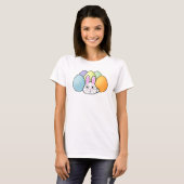 Cartoon Bunny met eieren T-shirt (Voorkant volledig)