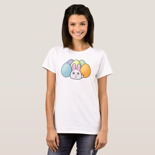 Cartoon Bunny met eieren T-shirt (Voorkant volledig)