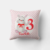 Cartoon Bunny Rabbit Pink Kussen (Achterkant)