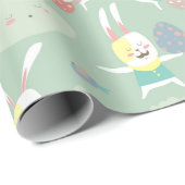 Cartoon Bunny Rabbits Eggs | FEESTDAGEN Cadeaupapier (Rol Hoek)