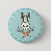 Cartoon Bunny Skull en Crossbones Button (Voorkant)