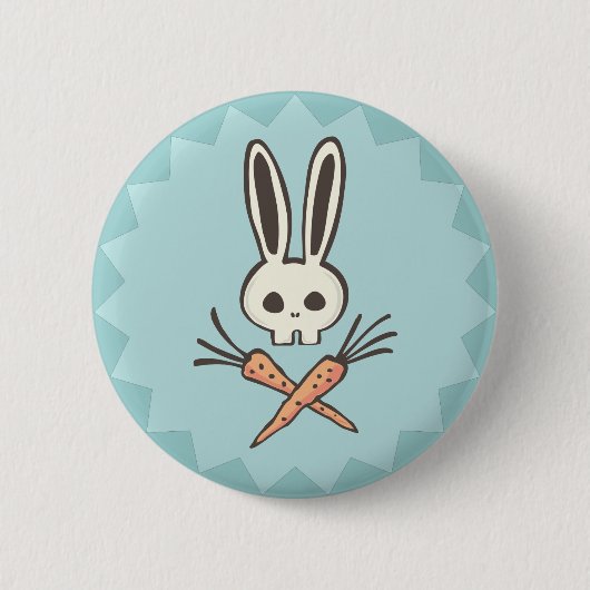 Cartoon Bunny Skull en Crossbones Button (Voorkant)