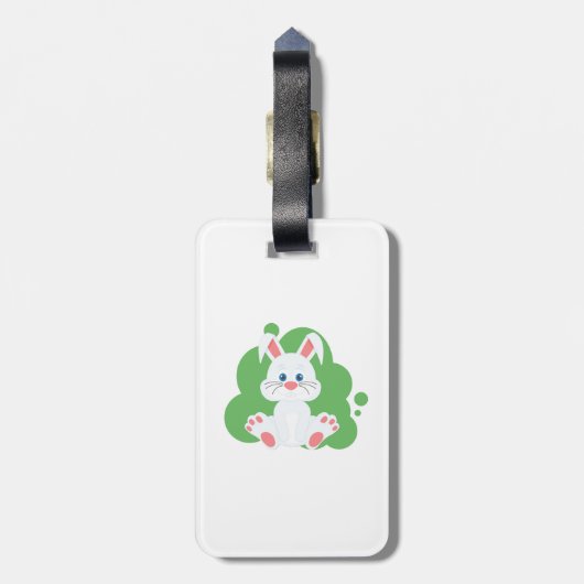 Cartoon bunny splash bagagelabel (Achterkant verticaal)