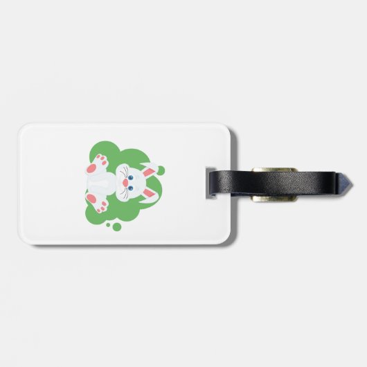 Cartoon bunny splash bagagelabel (Achterkant horizontaal)