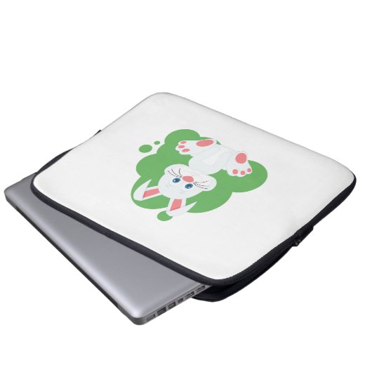 Cartoon bunny splash laptop sleeve (Voorkant onderkant)