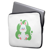 Cartoon bunny splash laptop sleeve (Voorkant Links)