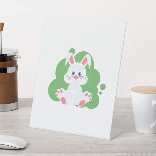 Cartoon bunny splash reclamebord met voetstuk (Insitu)