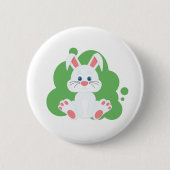 Cartoon bunny splash ronde button 5,7 cm (Voorkant)