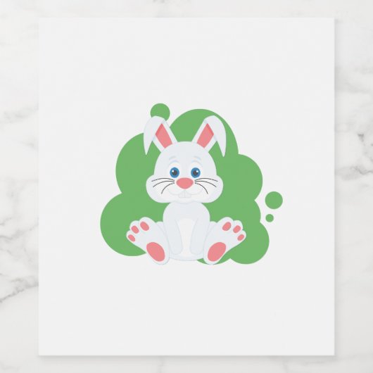 Cartoon bunny splash wijn etiket (Enkel label)