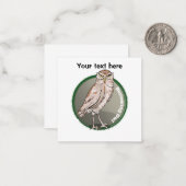 Cartoon Burrowing Owl Notitiekaartje (Voorkant / Achterkant in situ)