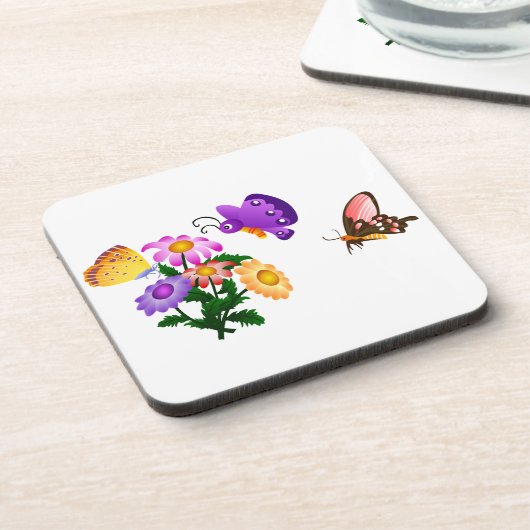 Cartoon Butterflies Drankjes Onderzetter (Linkerzijde)