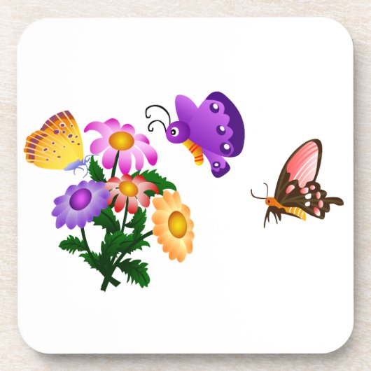 Cartoon Butterflies Drankjes Onderzetter (Voorkant)