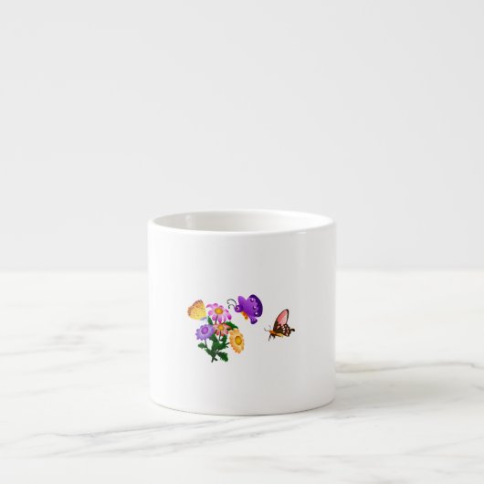Cartoon Butterflies Espresso Kop (Voorkant)