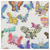 Cartoon Butterflies Fabric Stof (Swatch)
