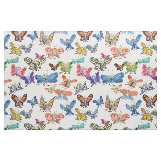 Cartoon Butterflies Fabric Stof (Fat Quarter)