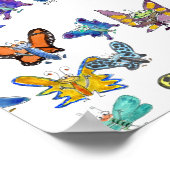 Cartoon Butterflies - tissuepapier Poster (Hoek)