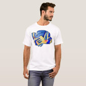 Cartoon Butterfly Blue Fish T-shirt (Voorkant volledig)