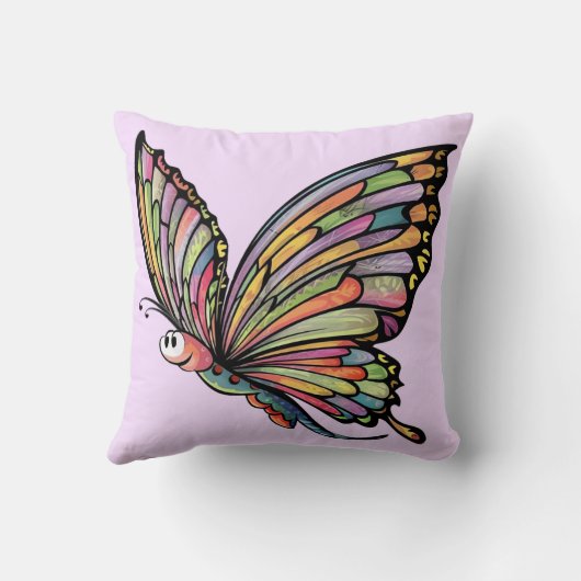 Cartoon Butterfly Kussen (Achterkant)