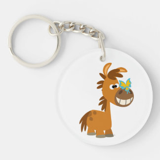 Cartoon Butterfly Pony AcrylSleutelhanger Sleutelhanger