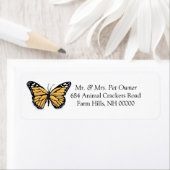 Cartoon Butterfly Return Address Labkers Etiket (Insitu)