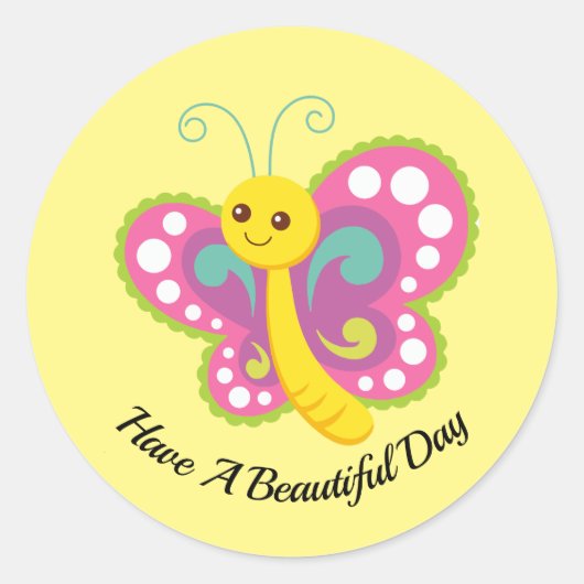 Cartoon Butterfly Sticker (Voorkant)