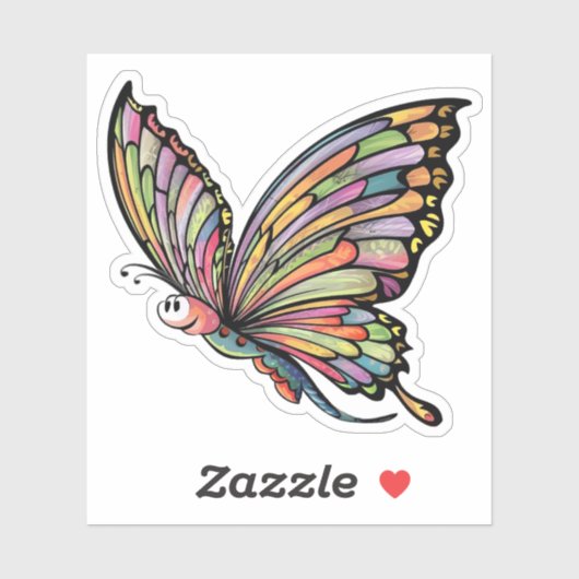 Cartoon Butterfly Sticker (Vel)